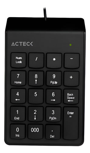 Acteck Teclado Numérico Tn220, Alámbrico, Usb, Negro 19tecla