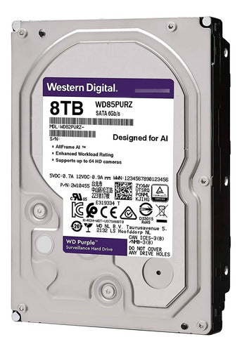 Disco Duro Videovigilancia Wd Purple Surveillance 3.5 , 8tb