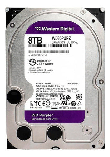 Disco Duro Videovigilancia Wd Purple Surveillance 3.5 , 8tb