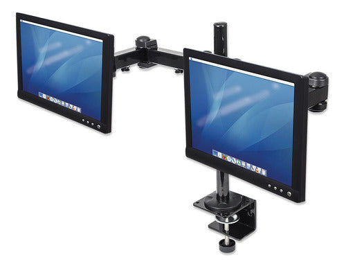 Manhattan Soporte Brazos Doble Movimiento 2 Monitores 24' Negro