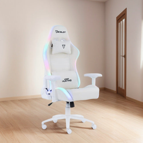 Ocelot Gaming Silla Gamer Orgb-white Thundra 150kg, Blanco