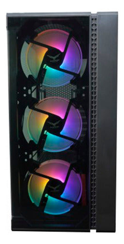 Gabinete Evotec Ev-1021 Con Ventana Midi-tower 3 Vent Negro