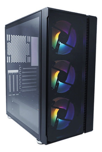 Gabinete Evotec Ev-1021 Con Ventana Midi-tower 3 Vent Negro