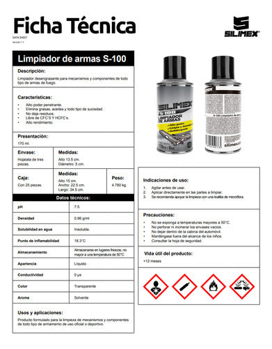 Kit Limpieza Protección Avanzada Armas Silimex Mantenimiento