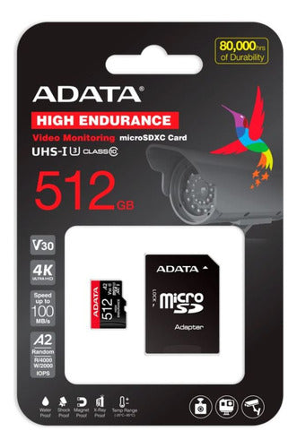 Memoria Flash Adata High Endurance 512gb Microsdxc Clase 10