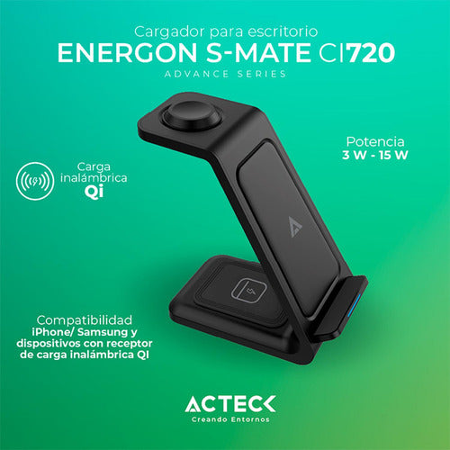 Cargador Inalambrico Acteck Energon S-mate Ci720 Ac-937153