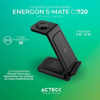 Cargador Inalambrico Acteck Energon S-mate Ci720 Ac-937153