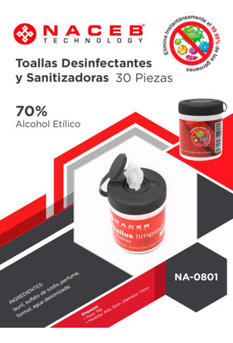 Toallas Limpiadoras Humedas Naceb Na-0801 30 Piezas