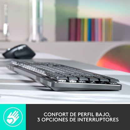 Teclado Logitech Mx Mechanical Inalámbrico Bluetooth Grafito Español