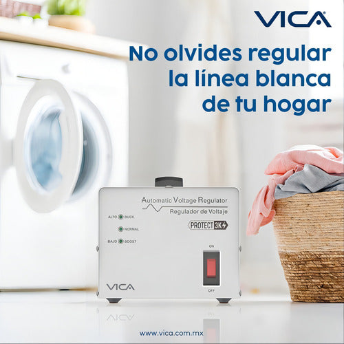 Regulador Vica Protect 3k, 1800w, 3000va 4 Contactos E 120v
