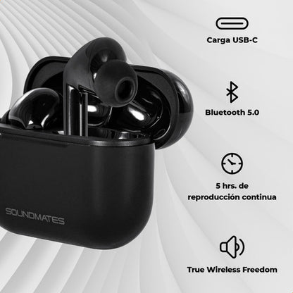 Audífonos Soundmates Bluetooth Contra Salpicadura 5hr De Uso