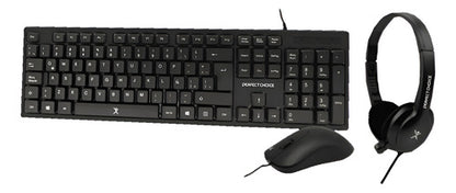 Kit De Teclado Mouse Audífonos Perfect Choice Pc-201717 Usb