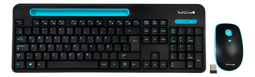 Kit De Teclado Mouse Techzone Tz20comb02-ina Inalámbrico Usb