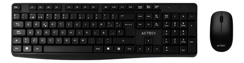 Kit De Teclado Y Mouse Acteck Kt25, Inalámbrico, Usb, Negro