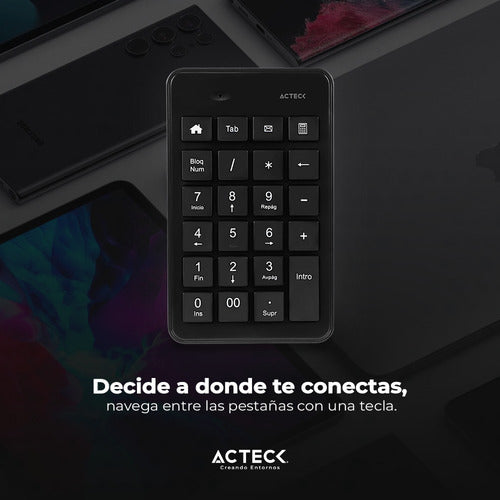 Acteck Teclado Numérico Inspire Pad Tn450 Bluetooth, Negro
