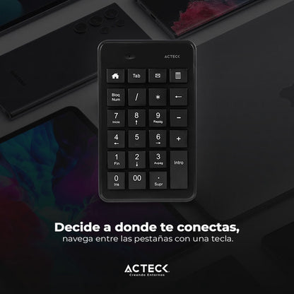 Acteck Teclado Numérico Inspire Pad Tn450 Bluetooth, Negro