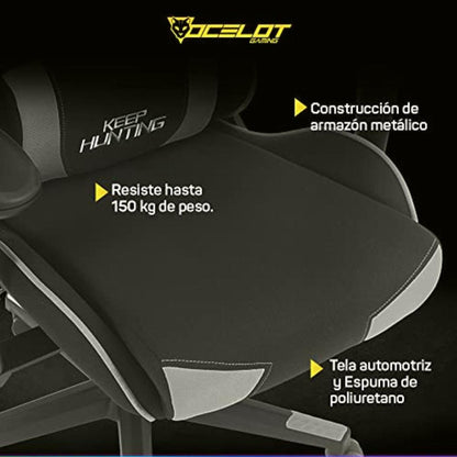 Ocelot Gaming Silla Gamer Ost-black Mist 150kg, Negro/gris