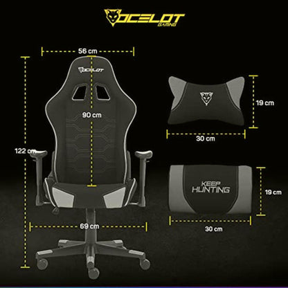 Ocelot Gaming Silla Gamer Ost-black Mist 150kg, Negro/gris