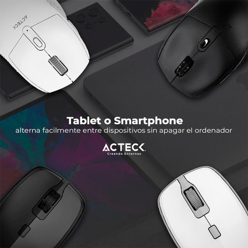 Mouse Acteck Mi680 1600dpi 6 Botones Inalambrico Usb Blanco