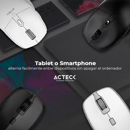 Mouse Acteck Mi680 1600dpi 6 Botones Inalambrico Usb Blanco