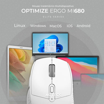 Mouse Acteck Mi680 1600dpi 6 Botones Inalambrico Usb Blanco