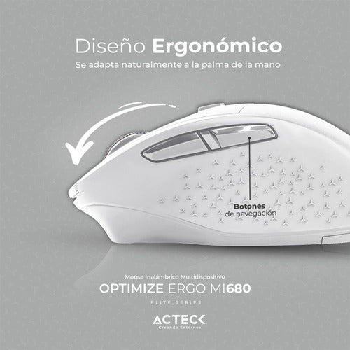 Mouse Acteck Mi680 1600dpi 6 Botones Inalambrico Usb Blanco