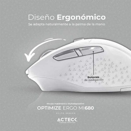Mouse Acteck Mi680 1600dpi 6 Botones Inalambrico Usb Blanco