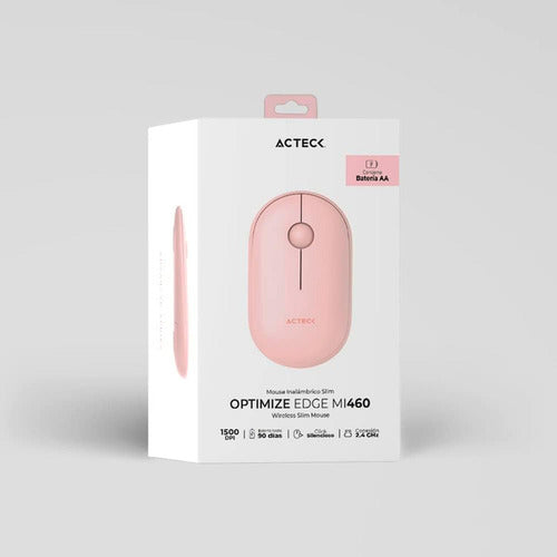 Mouse Acteck Óptico Optimize Ed Mi460 Inalámbrico Usb-a Rosa