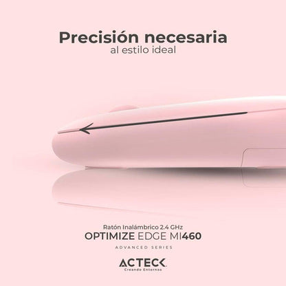 Mouse Acteck Óptico Optimize Ed Mi460 Inalámbrico Usb-a Rosa