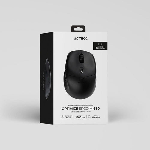 Mouse Ergonómico Acteck Óptico Optimize Ergo Mi680 Inalámbri