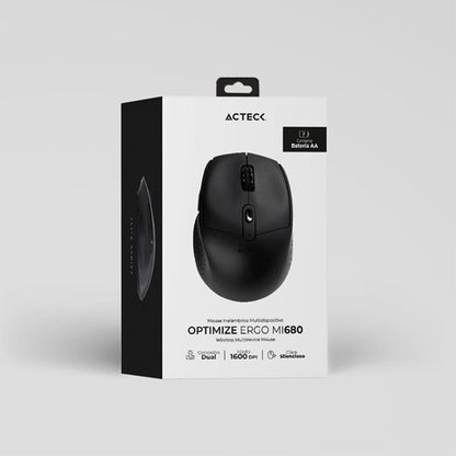 Mouse Ergonómico Acteck Óptico Optimize Ergo Mi680 Inalámbri