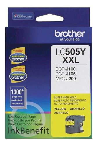 Cartucho Brother Lc-505y Amarillo, 1300 Páginas