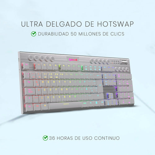 Teclado Mecánico Gamer Redragon Horus K618w-rgb, Wireless