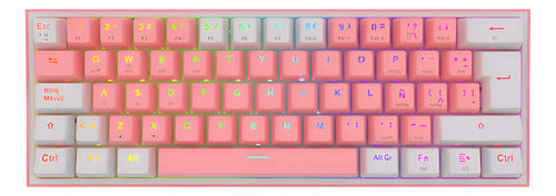 Teclado Mecánico Redragon 60% Fizz Pro K616rgb Pink/white Wl