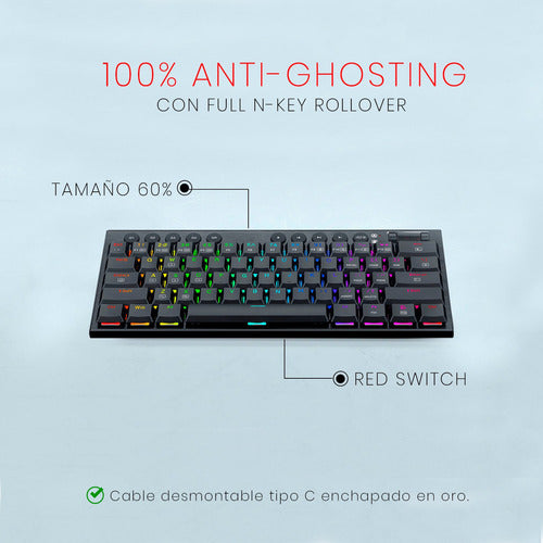 Teclado Mecanico Redragon Horus Mini K632-rgb 60%