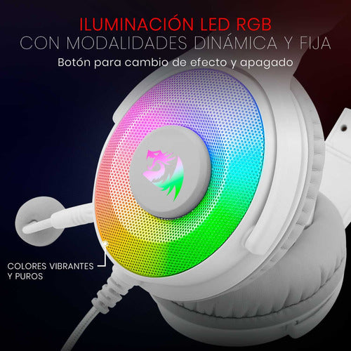 Redragon Audífonos Gamer Pandora H350 Alámbrico 2 M Blanco