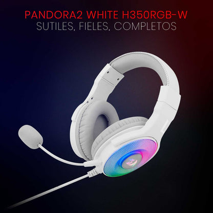 Redragon Audífonos Gamer Pandora H350 Alámbrico 2 M Blanco