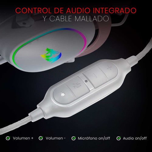 Redragon Audífonos Gamer Zeus X H510 Alám 3.5mm/usb Blanco