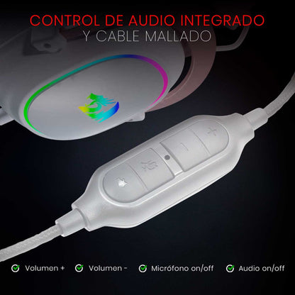Redragon Audífonos Gamer Zeus X H510 Alám 3.5mm/usb Blanco