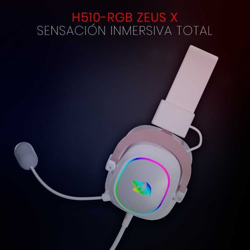 Redragon Audífonos Gamer Zeus X H510 Alám 3.5mm/usb Blanco