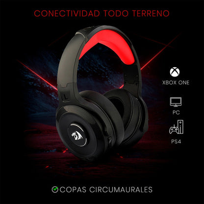 Redragon Audífonos Gamer Pelops H818 Inalámbrico 3.5mm Rojo