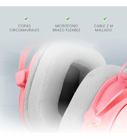 Headset Gamer Redragon Rosa Zeus X H510rgb-pink - Sonido 7.1