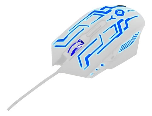 Mouse Gamer Vortred Óptico Legacy, Alámbrico Izquierdo Blan