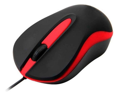 Mouse Óptico Quaroni Alámbrico Color Rojo 1200 Dpi Modelo Maq01r