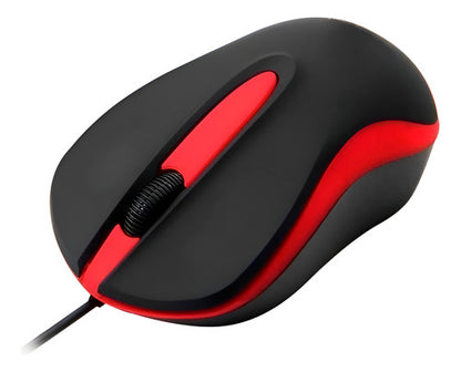 Mouse Óptico Quaroni Alámbrico Color Rojo 1200 Dpi Modelo Maq01r