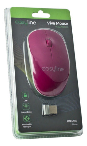 Mouse Easy Line Óptico El-995128 Inalámbrico 1000dpi Magenta