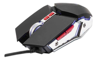 Mouse Gamer Manhattan Óptico, Alámbrico, Usb, 3200dpi Plata Negro/gris