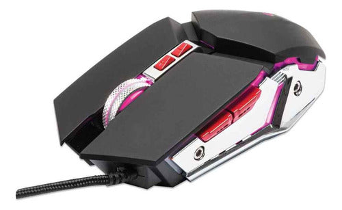 Mouse Gamer Manhattan Óptico, Alámbrico, Usb, 3200dpi Plata Negro/gris