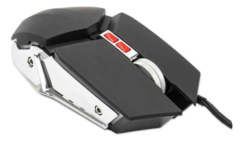 Mouse Gamer Manhattan Óptico, Alámbrico, Usb, 3200dpi Plata Negro/gris