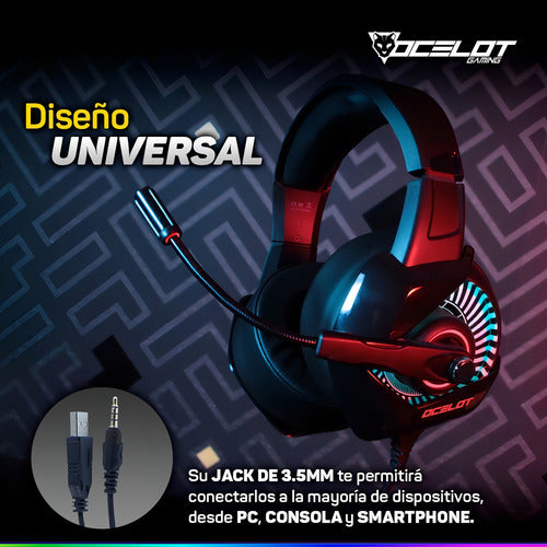 Ocelot Gaming Audífonos Gamer Ogmh01 Alámbrico 3.5mm/us